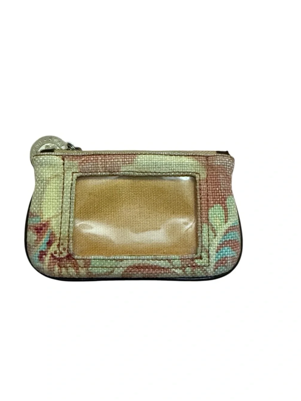 Spartina Floral Zip Coin Pouch - Pink, Cream & Teal